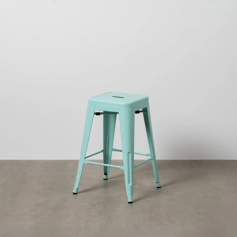 Тюркоазени метални бар столове в комплект 2 бр. (височина на седалката 61 cm) – Ixia