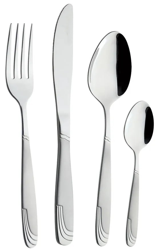 Комплект прибори за хранене ZEPHYR ZP 1512 AG SM, 24 части, Неръждаема стомана, Сребрист