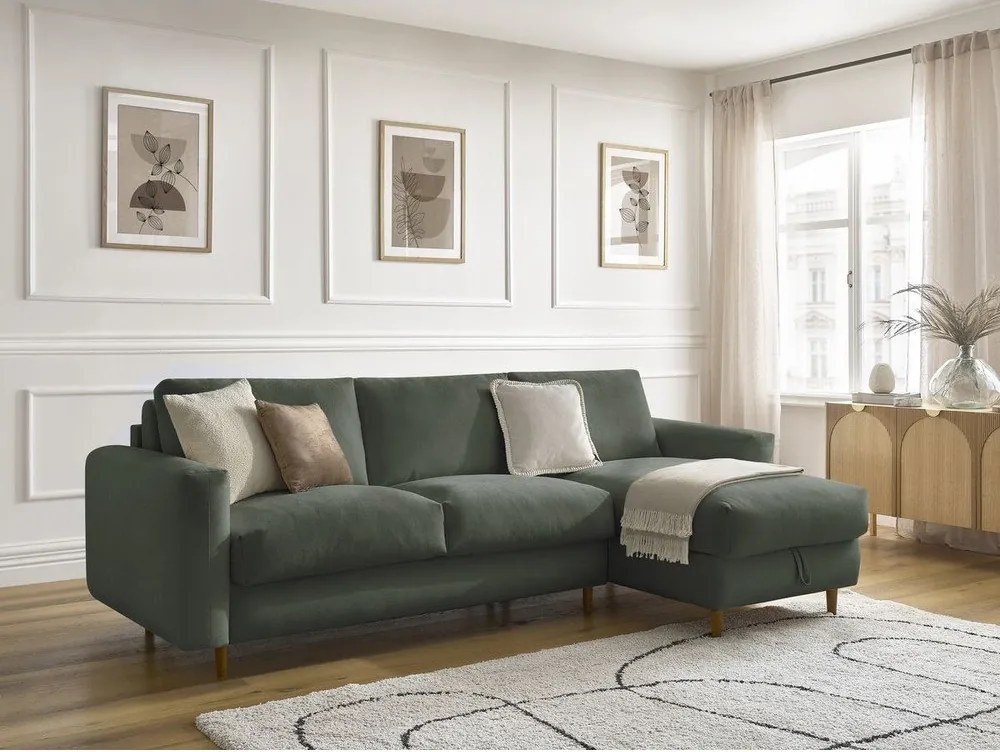 Зелен ъглов диван Cocoone – Bobochic Paris