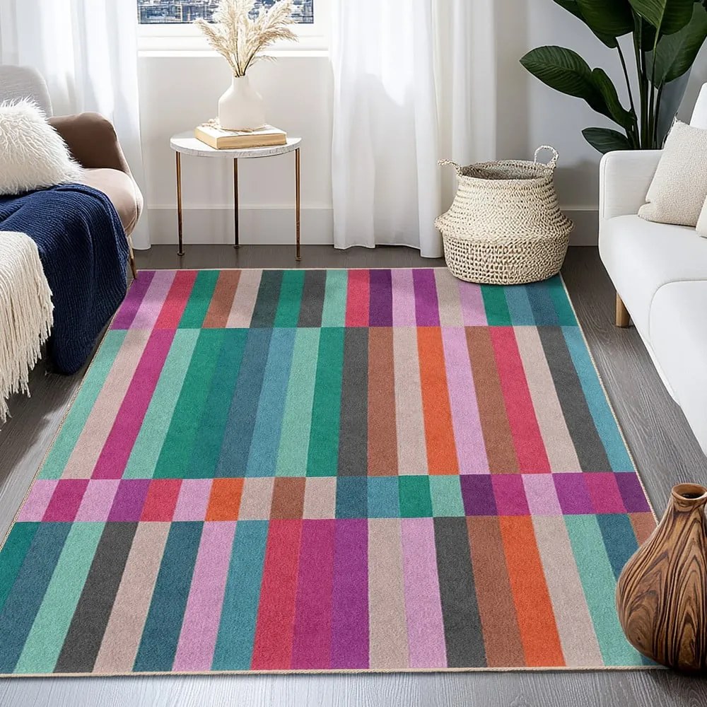 Тюркоазен килим подходящ за пране 60x100 cm Acid Rain – Mila Home