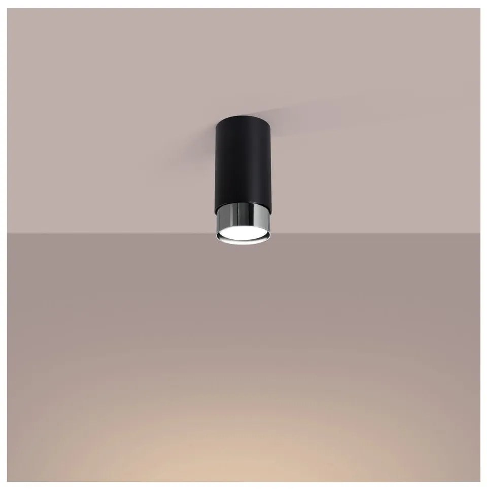 Осветително тяло за таван в черен и сребрист цвят Crown – Sollux