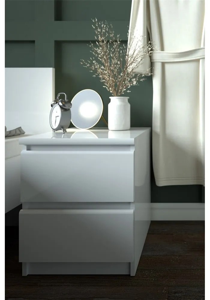 Бяло нощно шкафче Naia - Tvilum