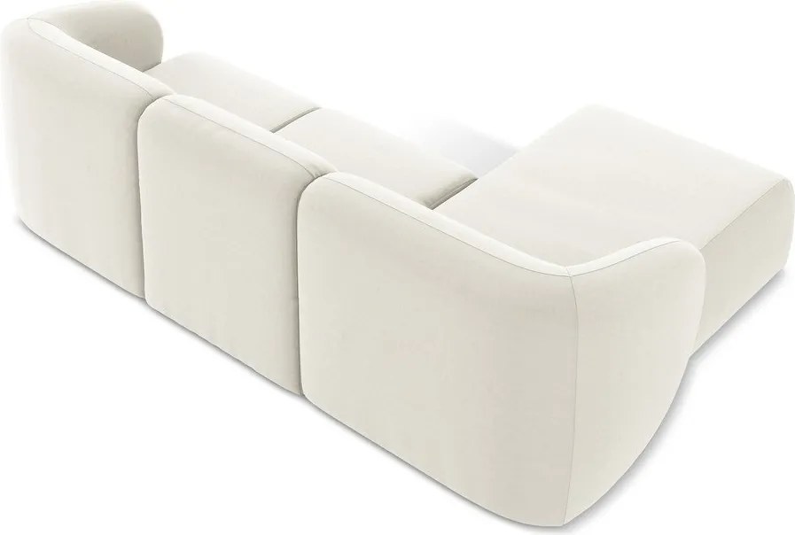 Бежов кадифен ъглов диван (ляв ъгъл) Lani – Makamii