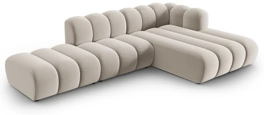 Бежов ъглов диван (десен ъгъл) Lupine – Micadoni Home