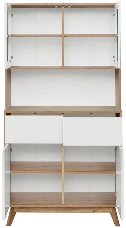 Бяло-естествена витрина от декор от дъб 84x165 cm Skandi – Støraa