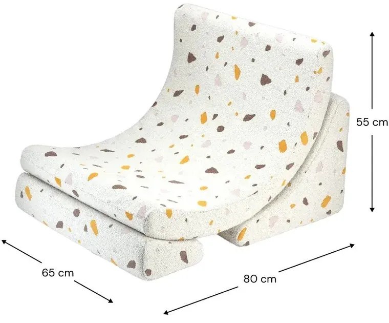 Бял детски стол от букле и шенил Terrazzo Moon – Wigiwama