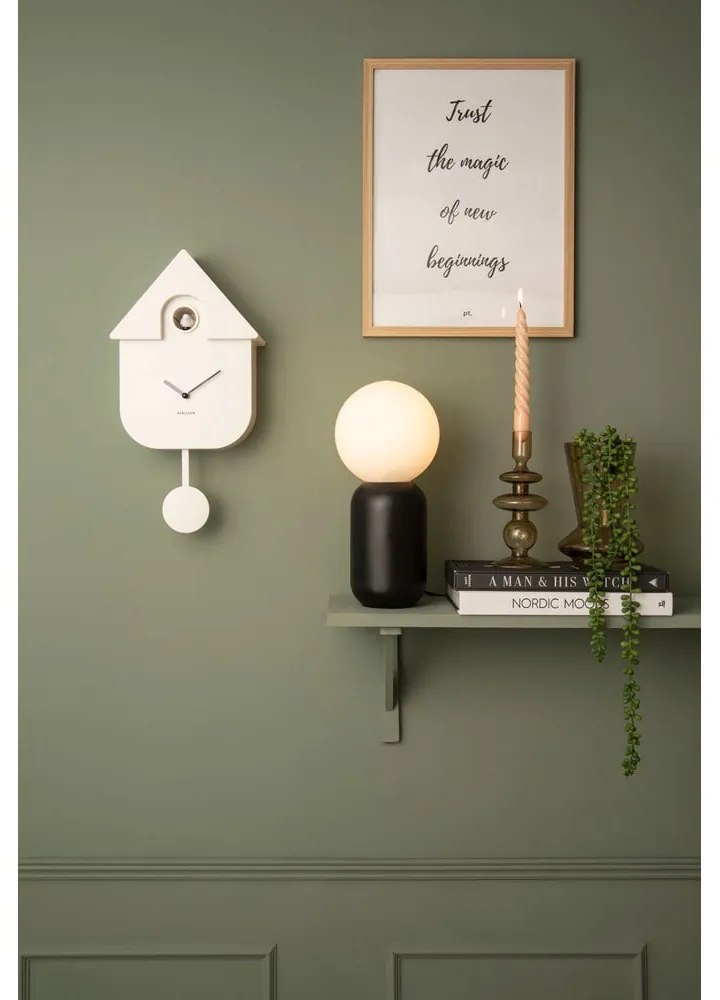 Бял стенен часовник , 21,5 x 41,5 cm Modern Cuckoo - Karlsson