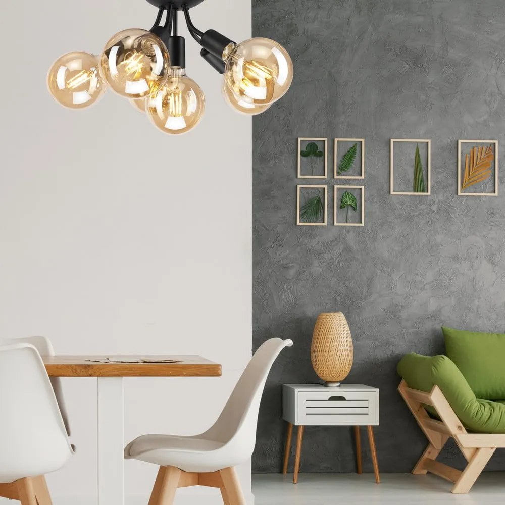 Черно осветително тяло за таван без абажури Viggo – LAMKUR