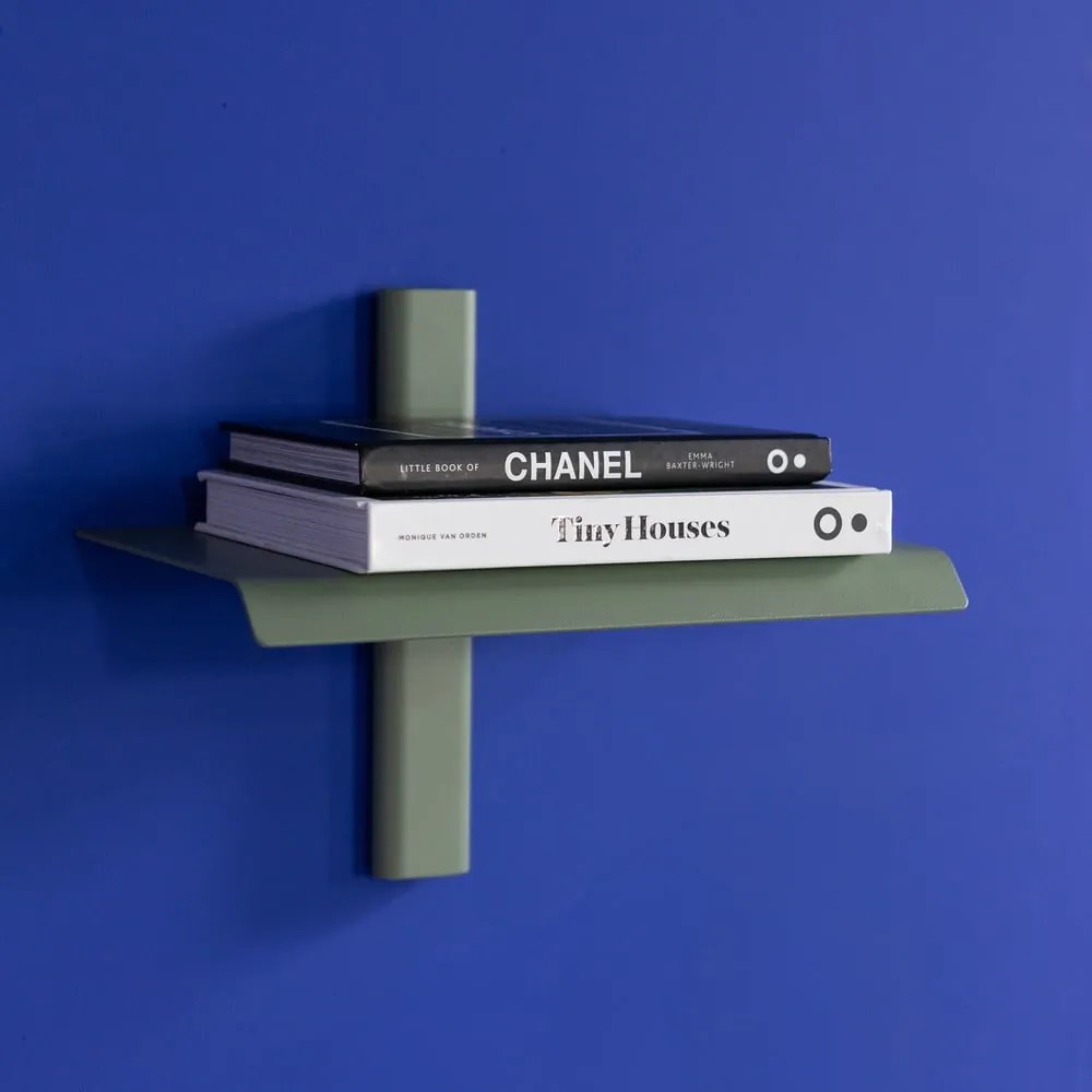 Сиво-зелен метален стенен рафт 28 cm Hola – Spinder Design