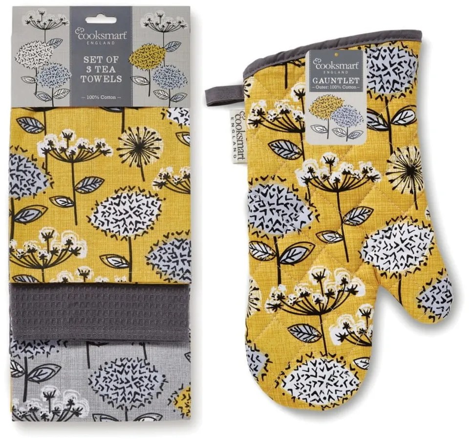 Чаени кърпи и кърпа за съдове в комплект от 4 бр. Retro Meadow – Cooksmart ®