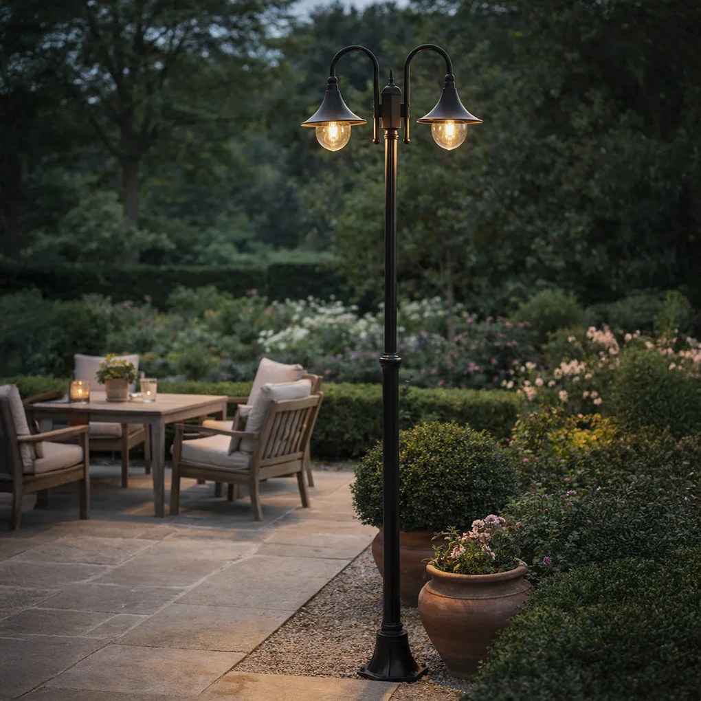 Класически външен фенер черен 200 см IP44 - Daphne