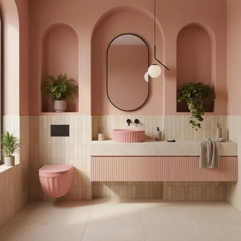 Умивалник за плот DUO Sweet Pink Matt