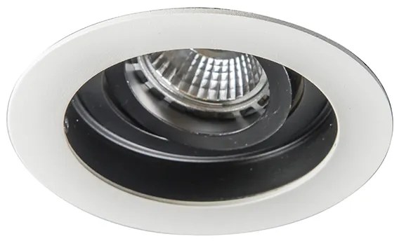 Модерен вграден прожектор бял стоманен комплект от 5 - Rondoo