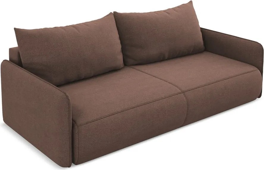 Розов разтегателен диван с място за съхранение 216 cm Nanea – Makamii