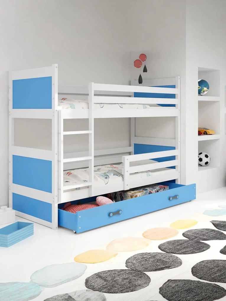 Двуетажно легло Riccon-White - Blue-200 x 90