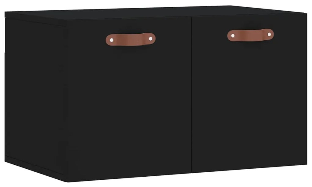 829997 vidaXL Стенен шкаф, черен, 60x36,5x35 см, инженерно дърво