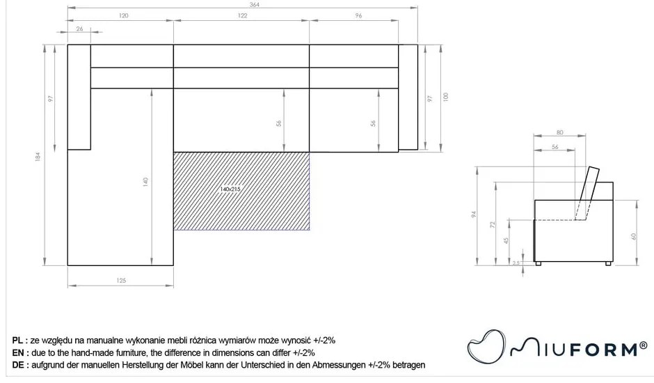 Светлокафяв разтегателен модулен ъглов диван с място за съхранение (ляв ъгъл) Lulu – Miuform