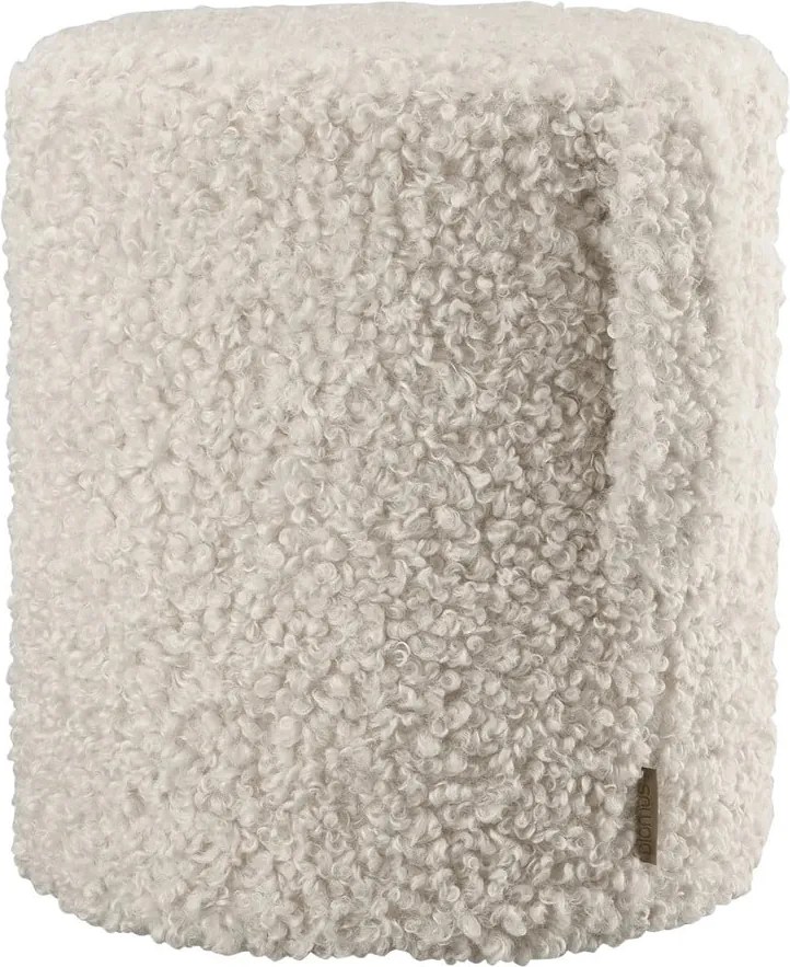 Бежова табуретка от прежда с примки от букле Teddy – Blomus