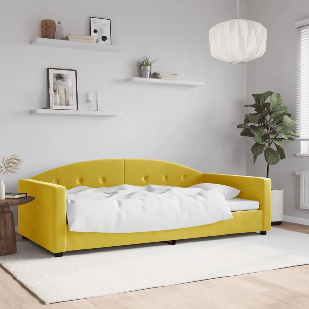 354148 vidaXL Кушетка, жълта, 100x200 см, кадифе