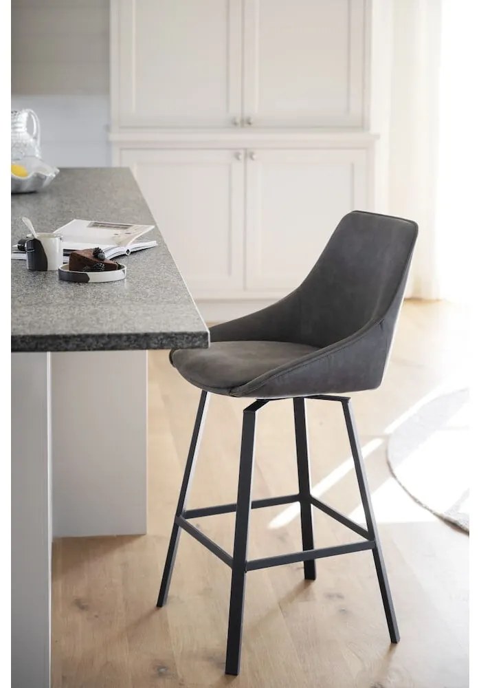 Сиви бар столове в комплект от 2 бр. (височина на седалката 65 cm) Alison – Rowico