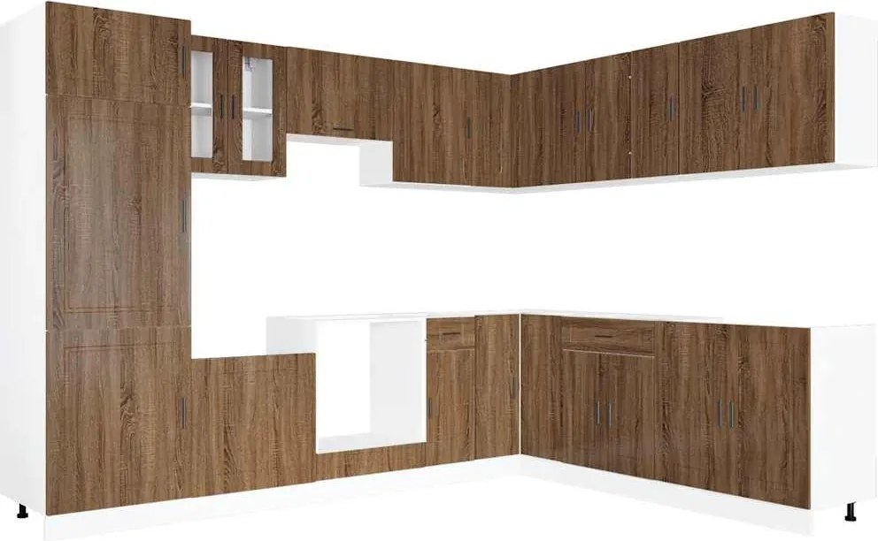 3314998 vidaXL Комплект кухненски шкафове от 14 части Porto, инженерно дърво