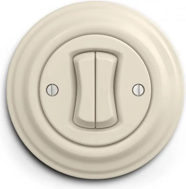 Kliklap - Ретро серийен превключвател с рамка № 5 бежов