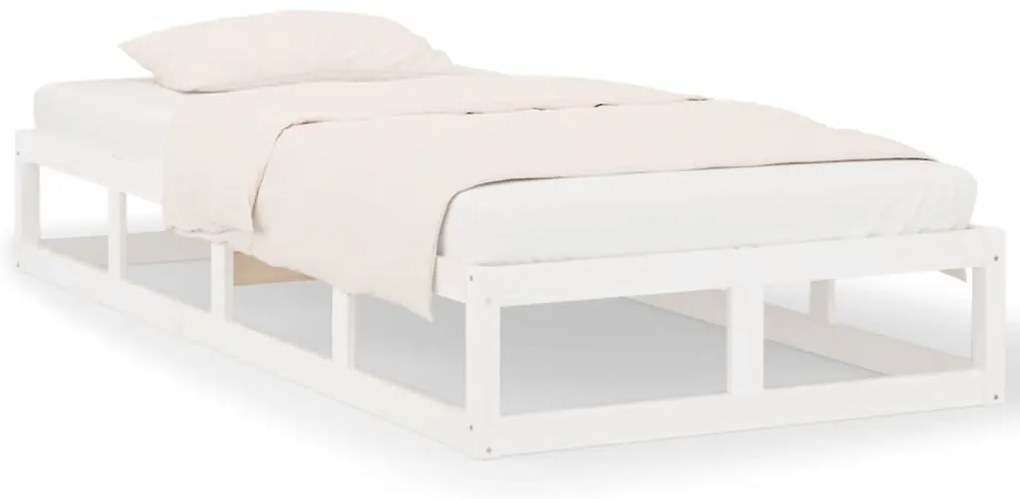 820787 vidaXL Рамка за легло, бяло, 100x200 см, масивно дърво