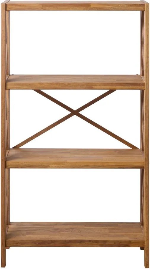Стелаж от масивен дъб в естествен цвят 70x124 cm X-Shelf – Unique Furniture