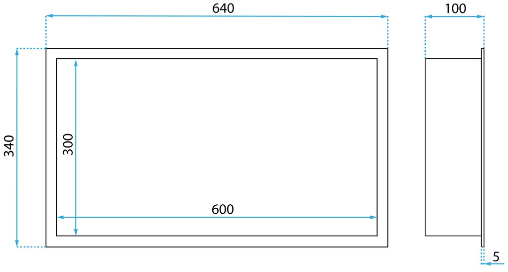 Вграден рафт за баня 30x60 black matt