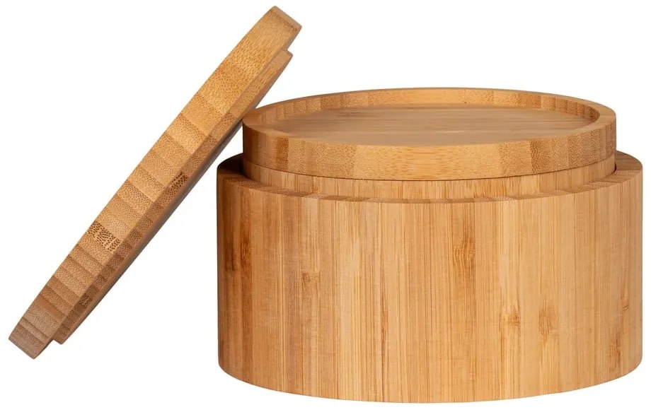 Бамбукови кутии за съхранение в комплект 2 бр. с капаци/декоративни в естествен цвят ø 15x8 cm Chefalu – House Nordic
