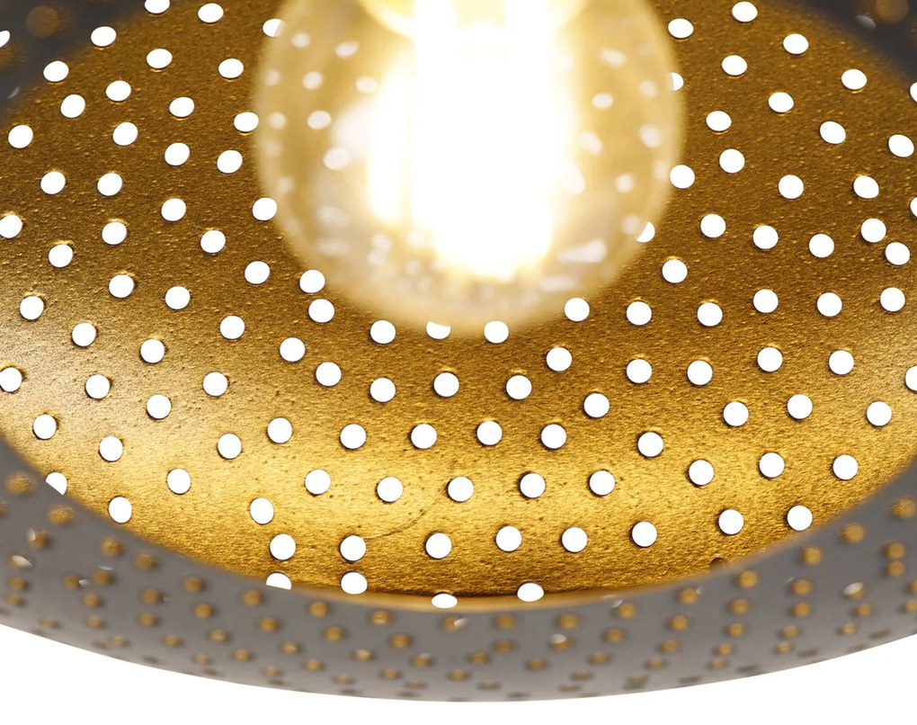 Интелигентен плафон черен със злато 25 см с WiFi P45 - Radiance