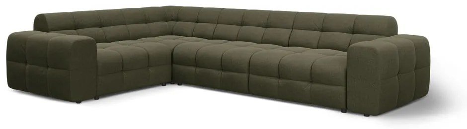 Зелен ъглов диван (ляв ъгъл/L форма) Kendal – Micadoni