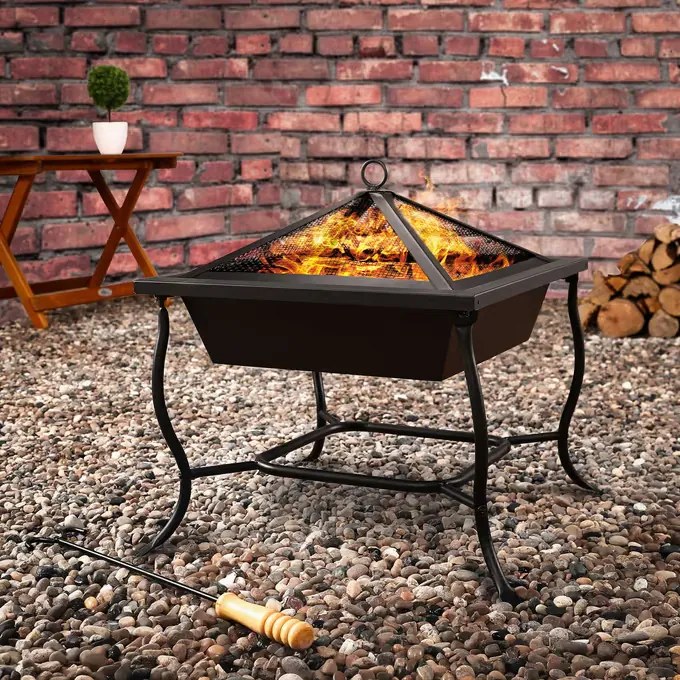 Градинско стоманено огнище 45 × 45 cm