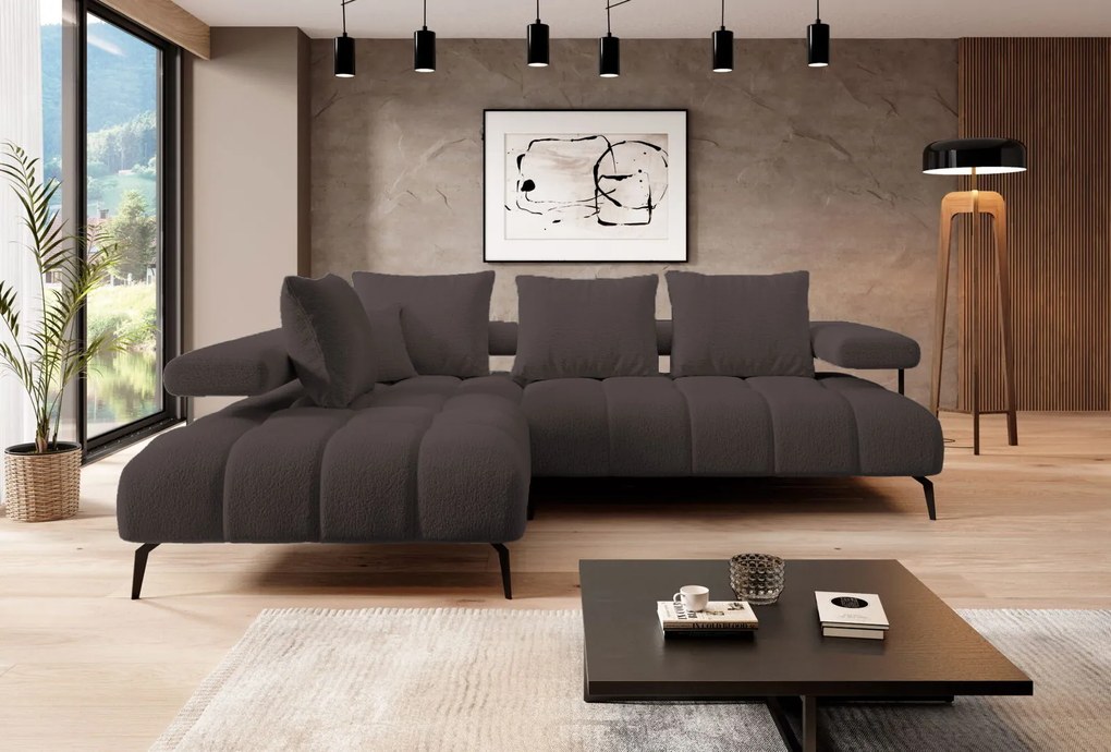 Ъглов диван Магнито-кафяв-ляв