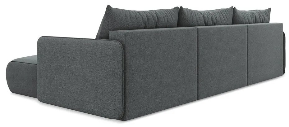 Сив разтегателен ъглов диван с място за съхранение Nanea – Makamii