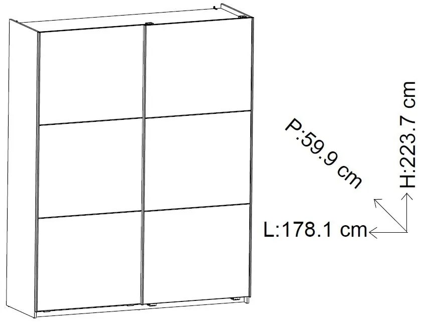 Плъзгащ гардероб Alcazaba 180 - Бял