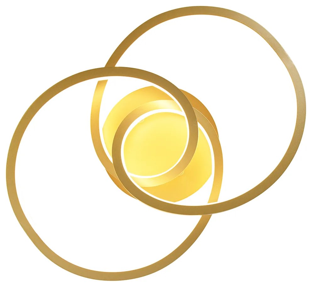 Таванна лампа златиста 45 см с LED 3-степенен димер - Rowin