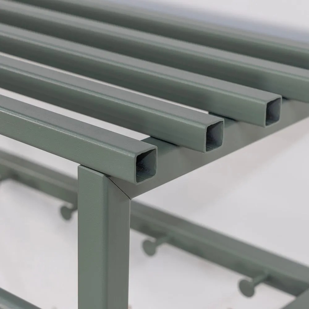 Сиво-зелена метална стенна закачалка с рафт 76 cm Rizzoli – Spinder Design