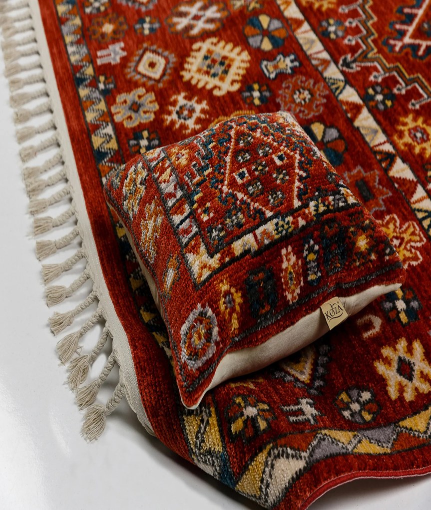 Килим за антре (80 x 300) 80014A - Бордо червено