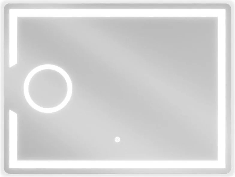 Mexen Onyx осветено огледало за баня с козметично огледало 80 x 60 см, LED 6000K, анти-пара - 9813-080-060-611-00