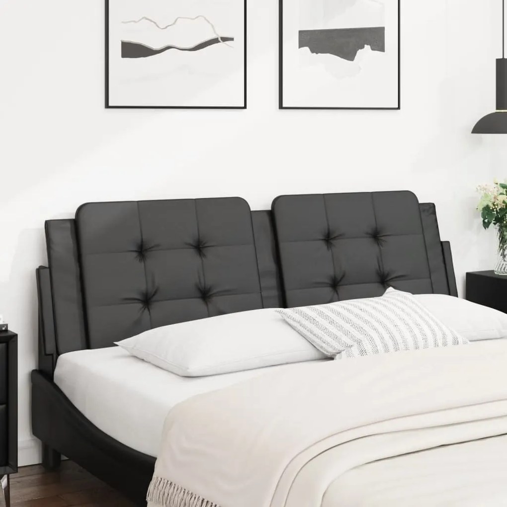 374890 vidaXL Мека табла за легло Zadar, черна, 152 см, изкуствена кожа