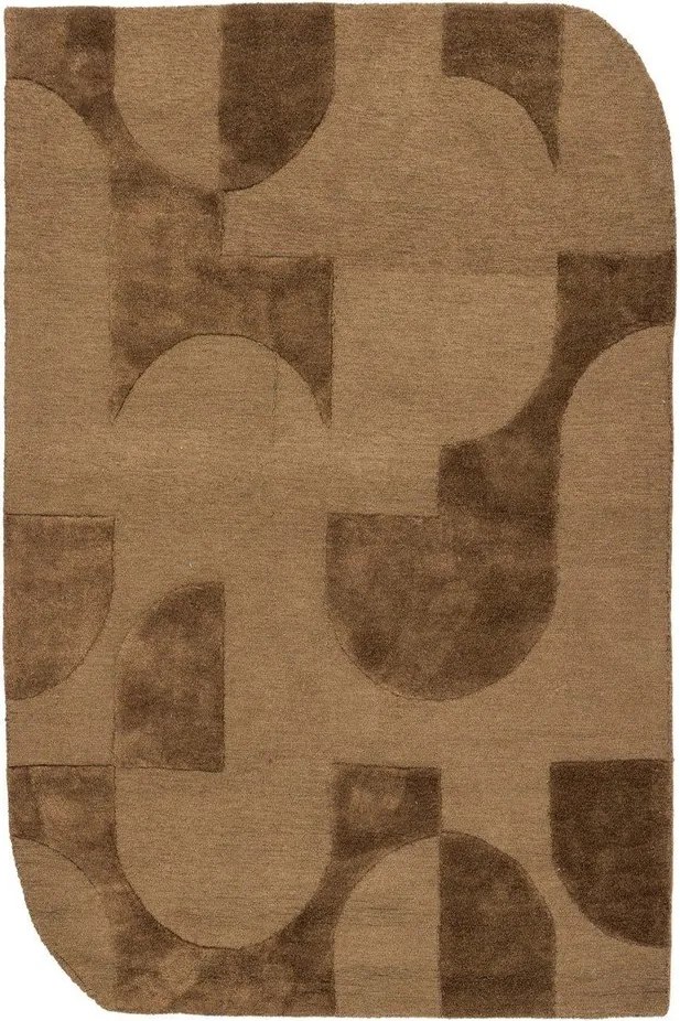 Кафяв килим със смес от вълна 170x240 cm Livo – WOOOD