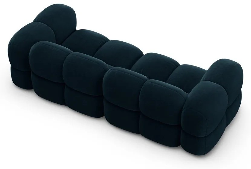 Тъмносин кадифен диван 250 cm Loretto – Cosmopolitan Design
