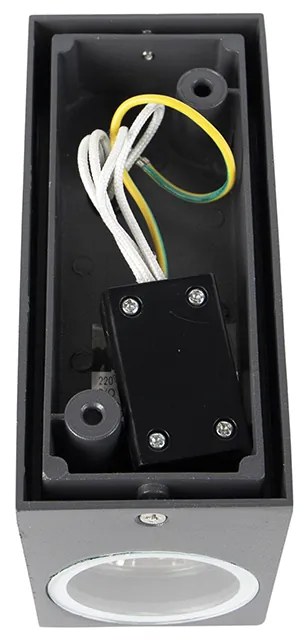 Комплект от 2 модерни стенни лампи тъмно сиви 2-светлина IP44 - Baleno