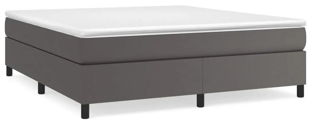 3121063 vidaXL Рамка за легло с пружини сива 180x200 см изкуствена кожа