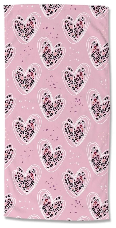 Розова детска кадифена плажна кърпа 75x150 cm Femke – Good Morning