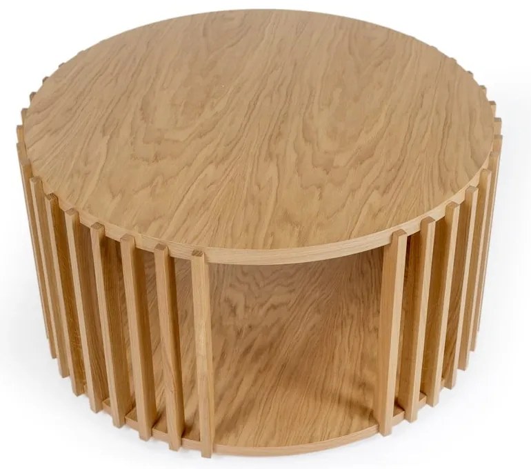 Дъбова маса за кафе , ø 83 cm Drum - Woodman