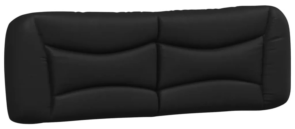 374595 vidaXL Мека табла за легло Hvar, черна, 160 см, изкуствена кожа