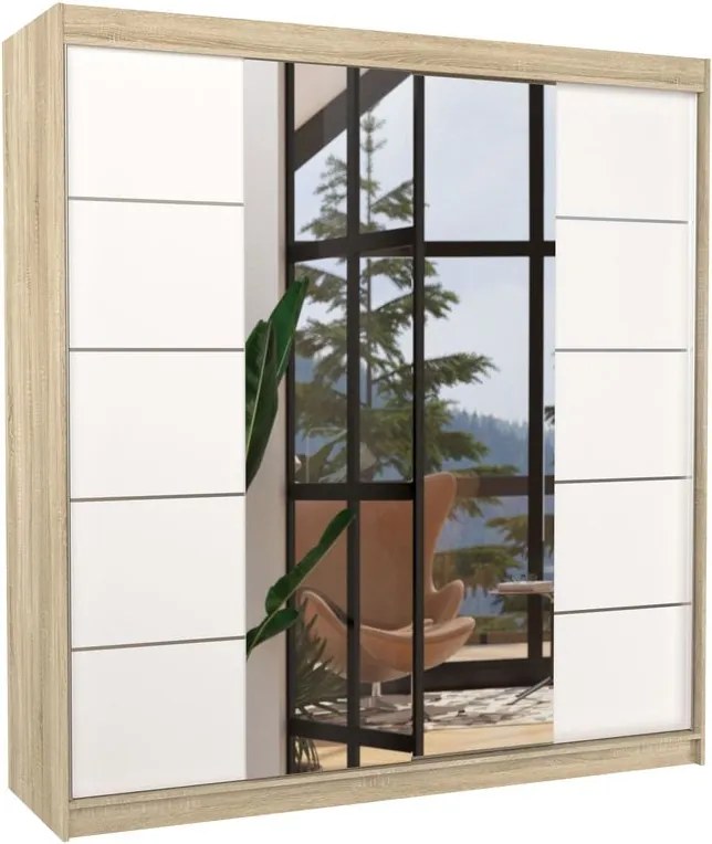 Гардероб Gorell 200 плъзгащ се-Drus-Leuko