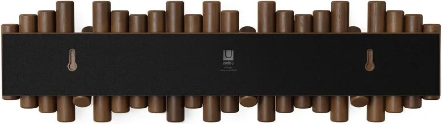 Тъмнокафява стенна закачалка от масивен бор 61 cm Picket – Umbra